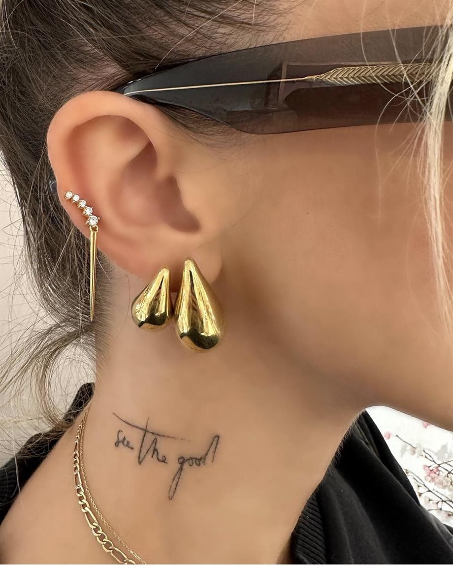 İTHAL SU DAMLASI KÜPE (ORTA BOY)