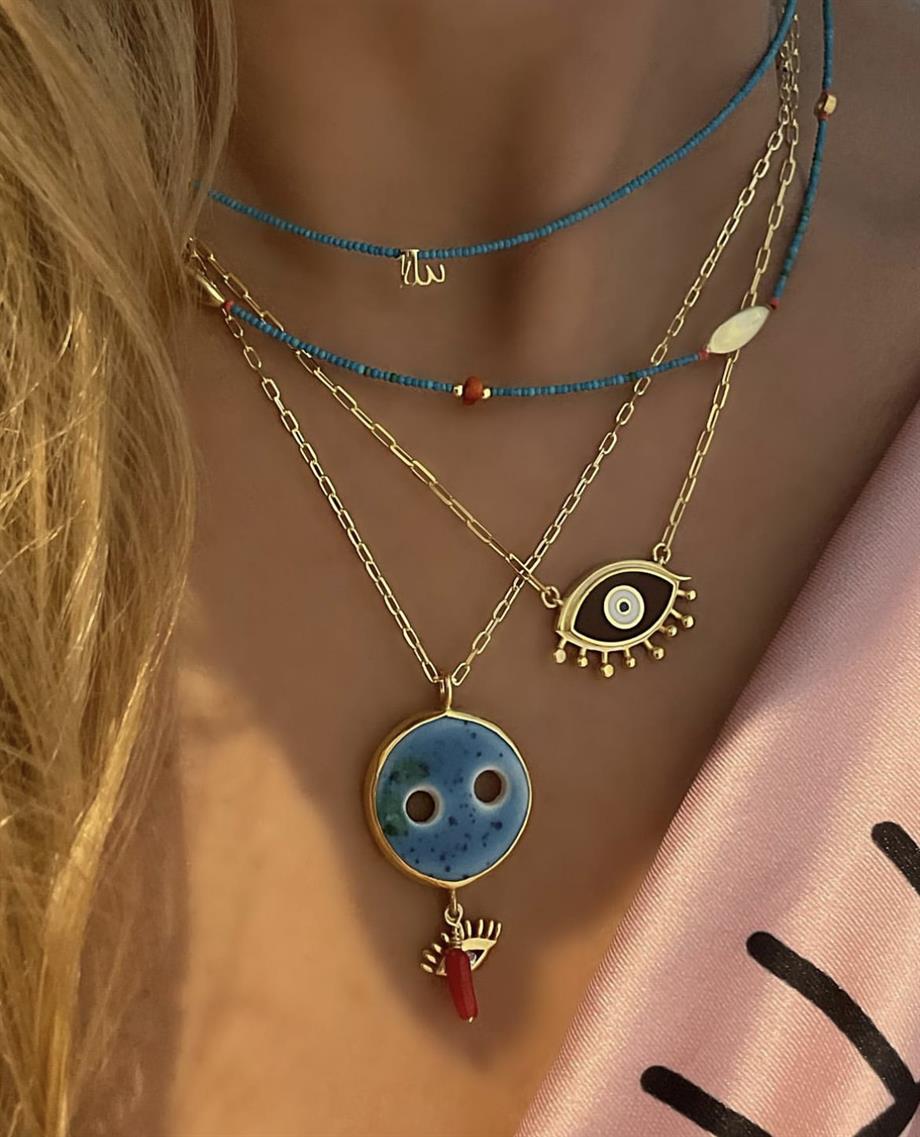 KAHVERENGİ GÖZ KOLYE