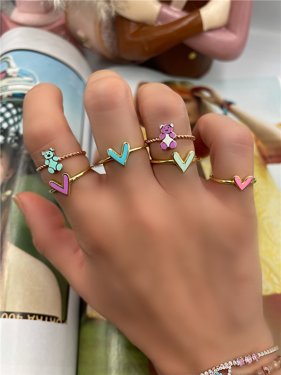 MİNİ MİNELİ KALP YÜZÜK