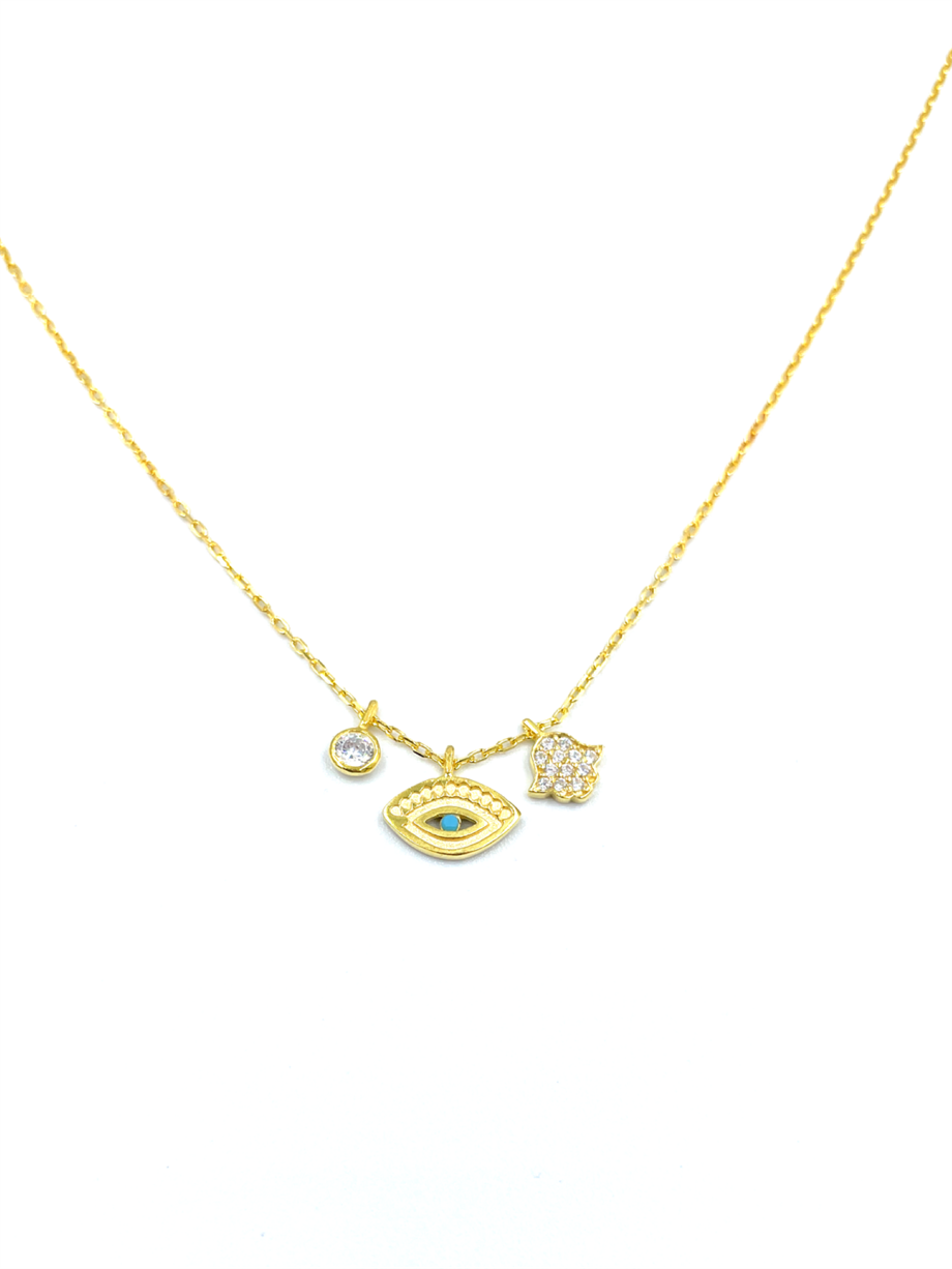 MİNİMAL ÜÇLÜ GÖZ KOLYE