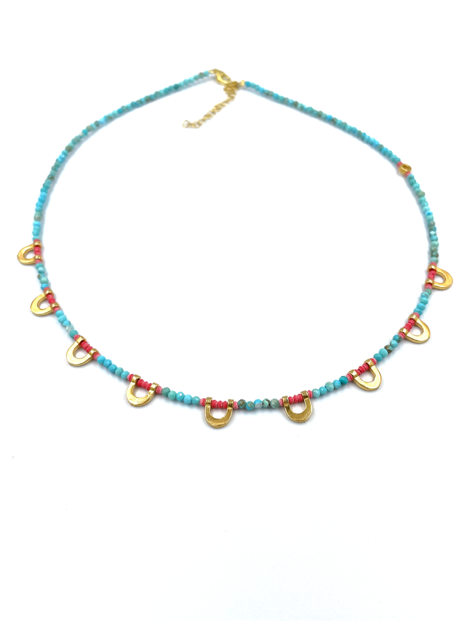 TURUNCU DETAY TROY KOLYE