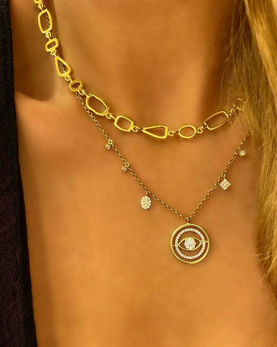 Yuvarlak detay göz kolye