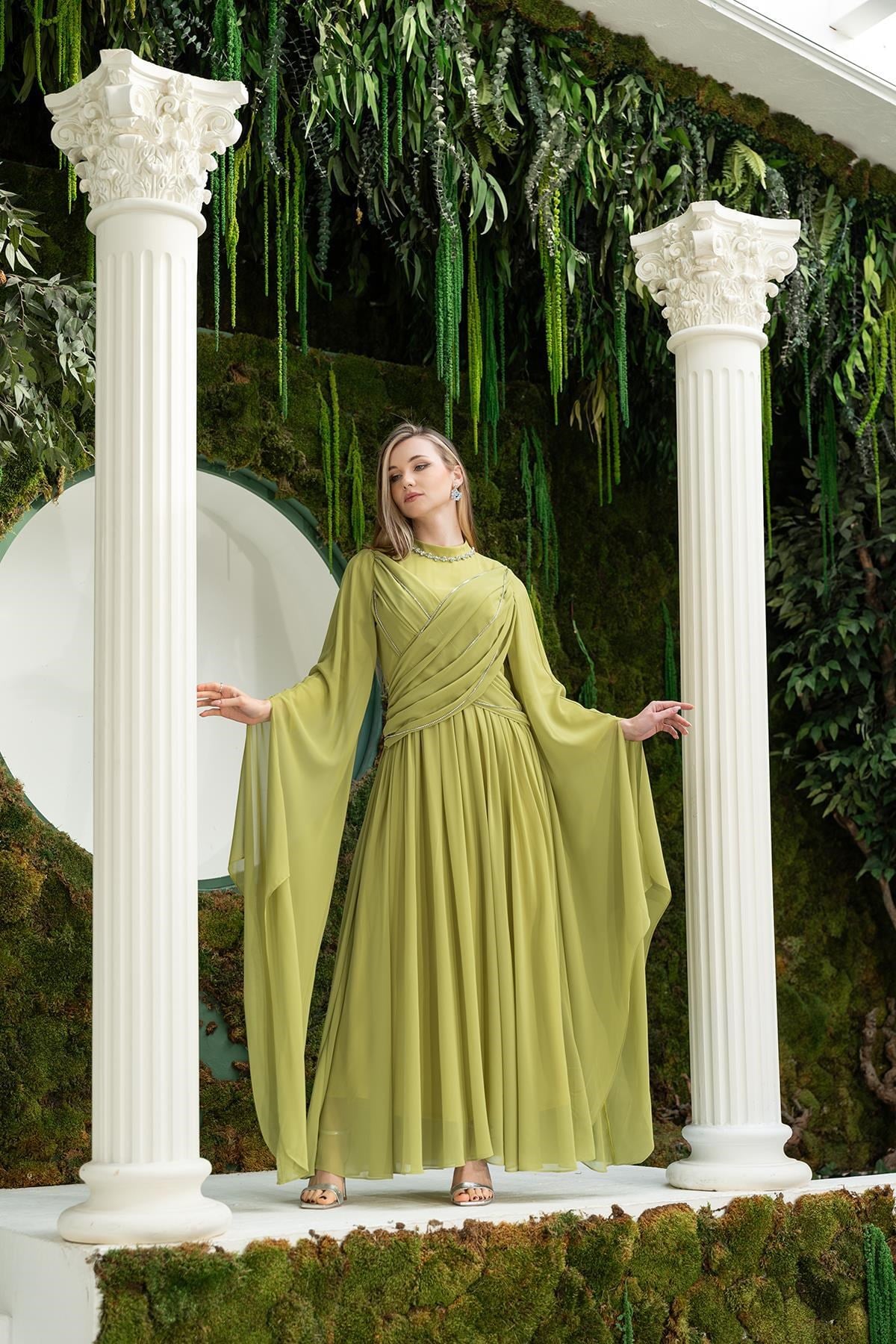 Şifon Elbise Yeşil