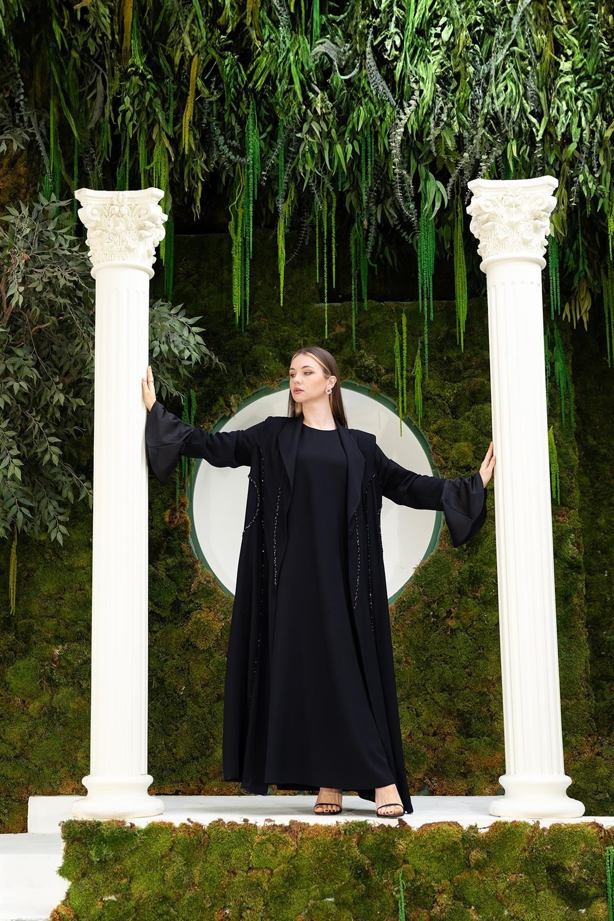 Abaya Elbise İkili Takım Siyah