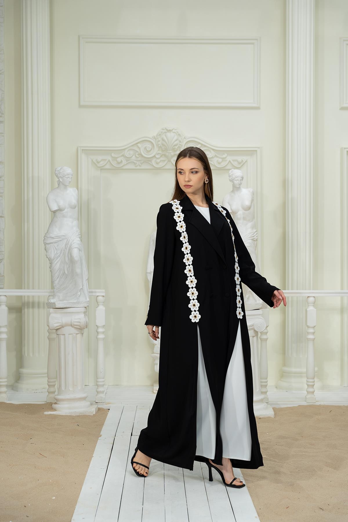 Abaya Elbise İkili Takım Siyah