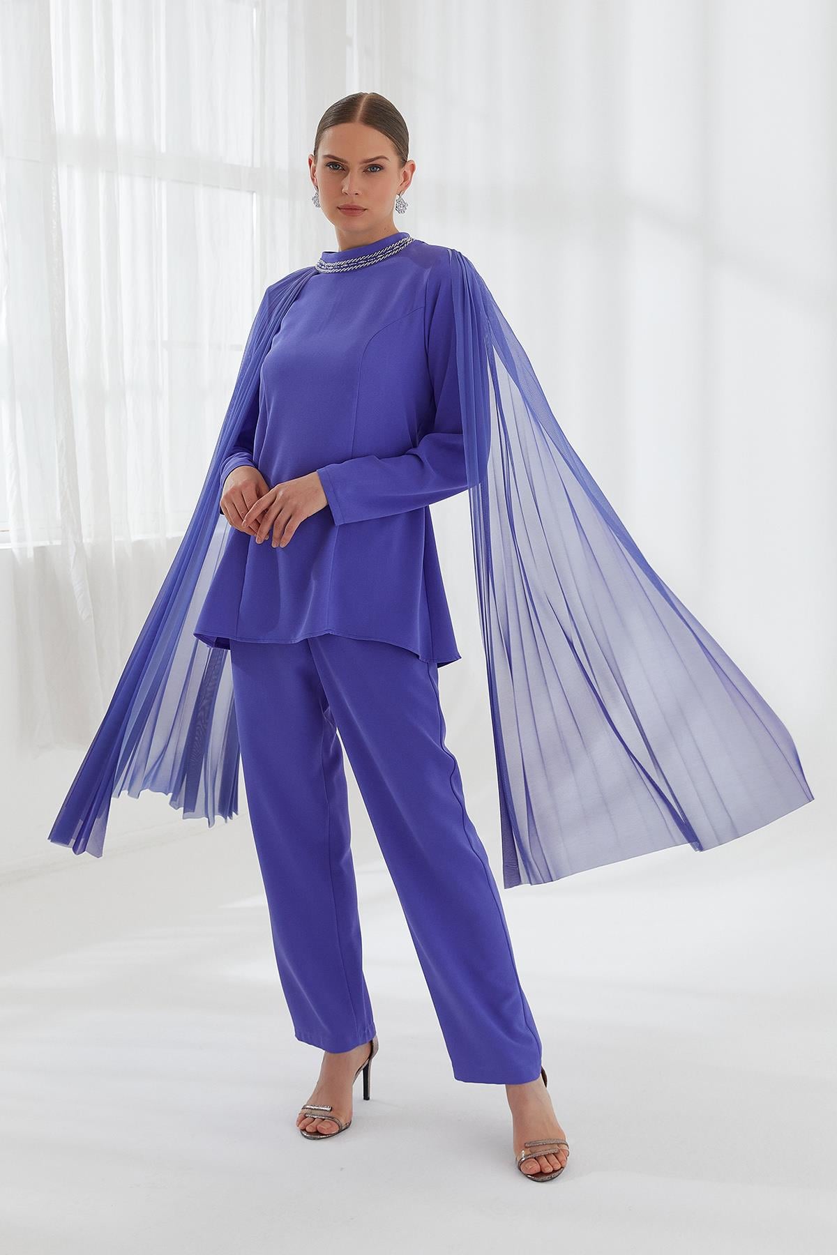 Bluz Pantolon İkili Takım Lila