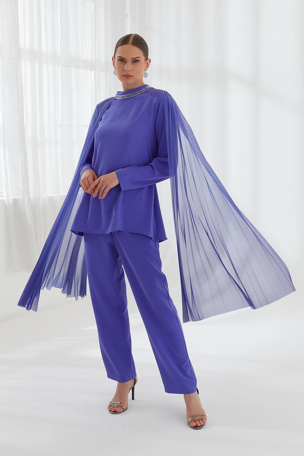 Bluz Pantolon İkili Takım Lila