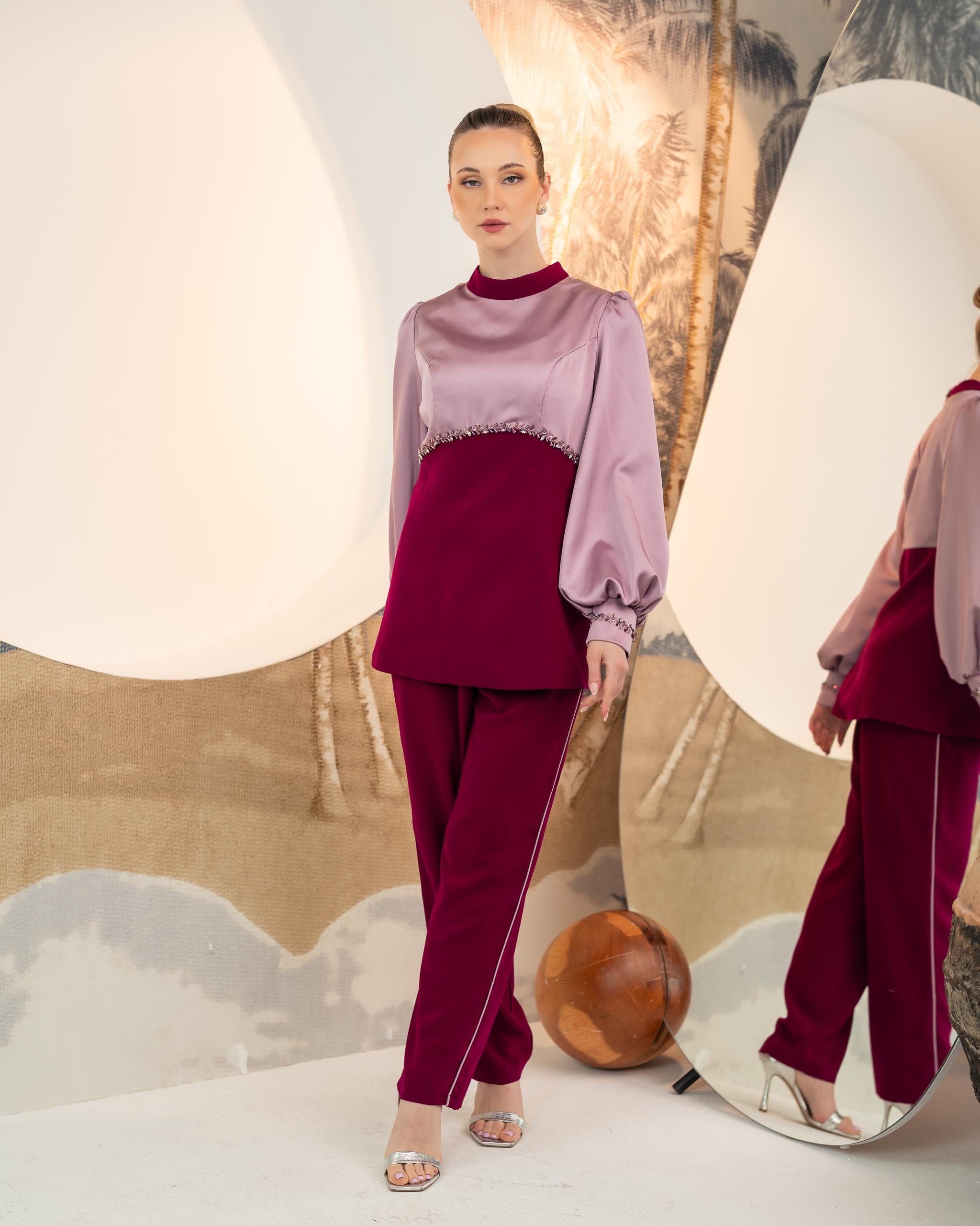 Bluz Pantolon İkili Takım Mürdüm