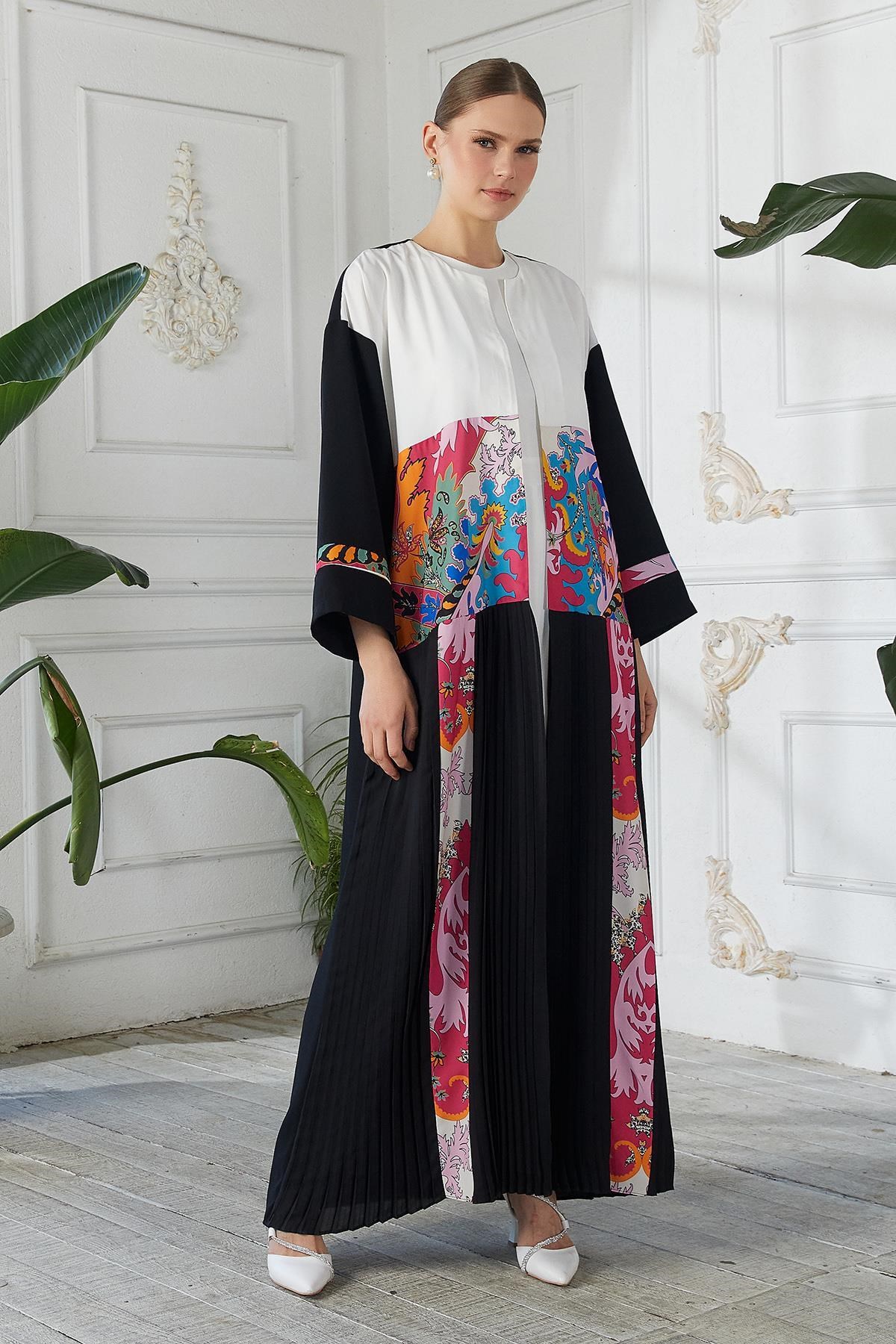 Dijital Baskılı Abaya Siyah
