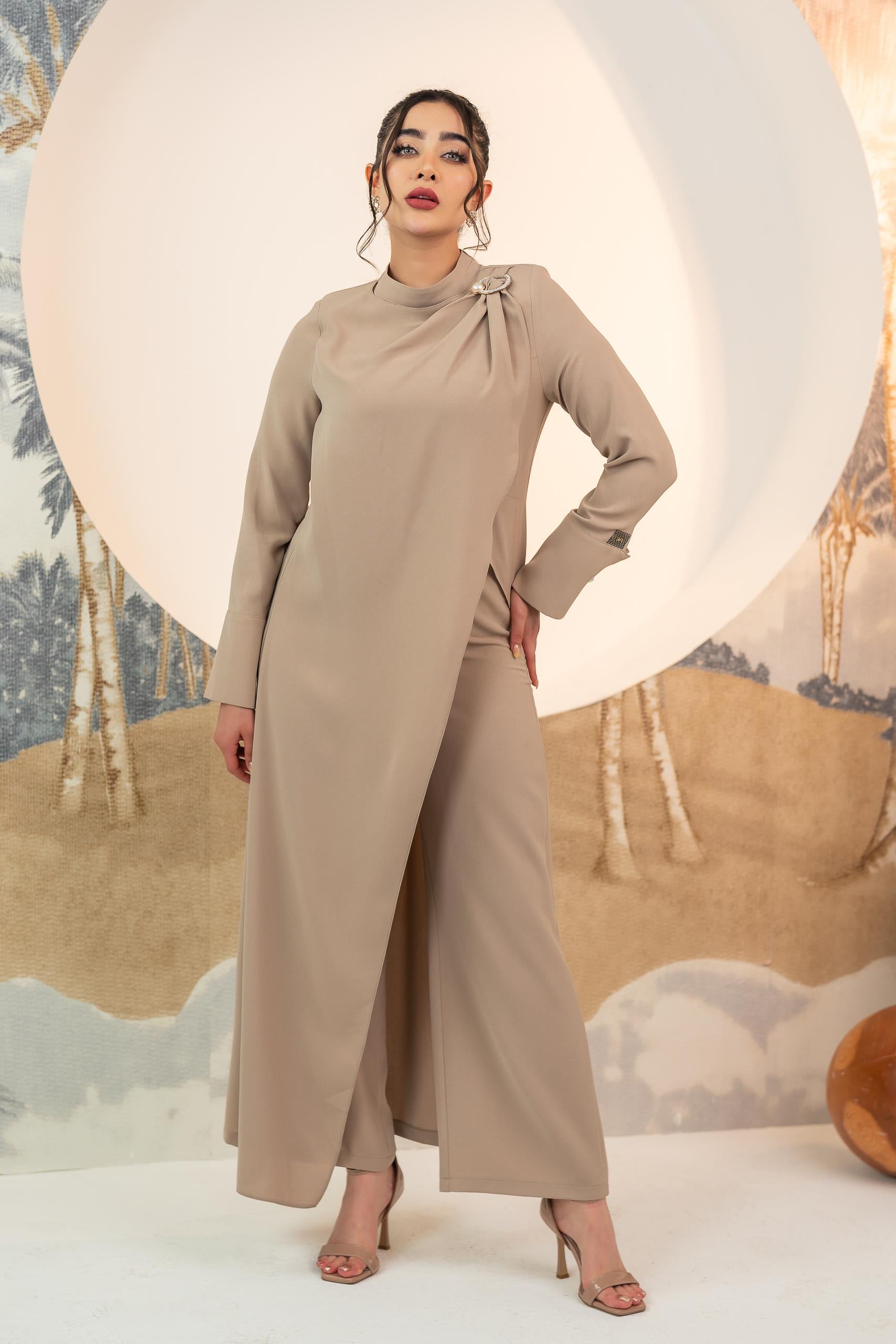 Tunik Pantolon İkili Takım Bej