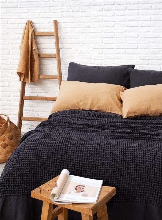 Waffle Bed Cover Antracite