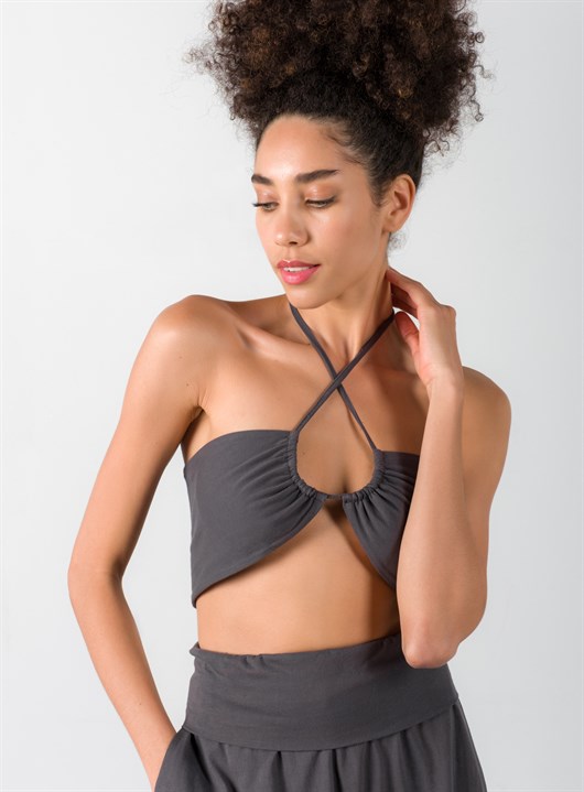 Wrap Top Bustier Anthracite