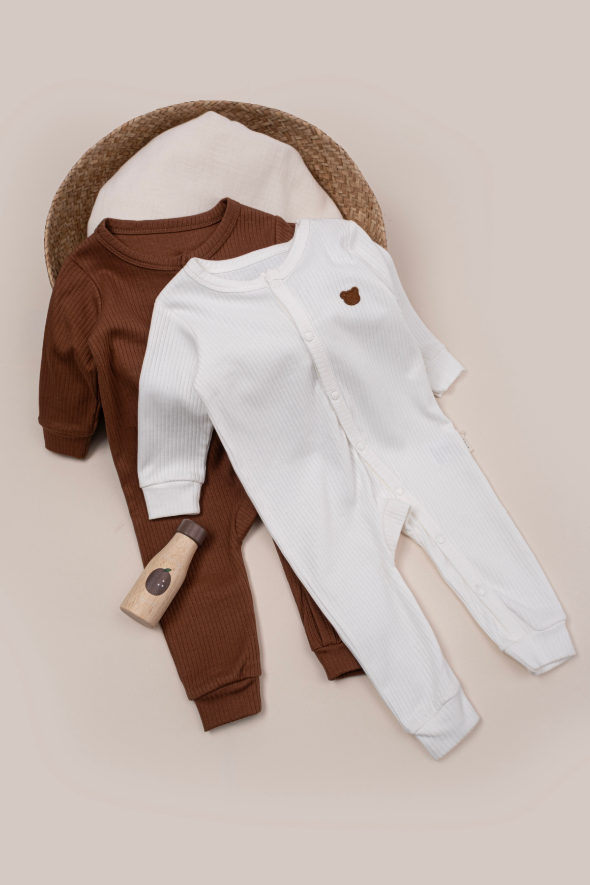 2'li Çıtçıtlı Tulum Pijama Uzun Kollu Mevsimlik Bebek Çocuk Nakışlı Tulum