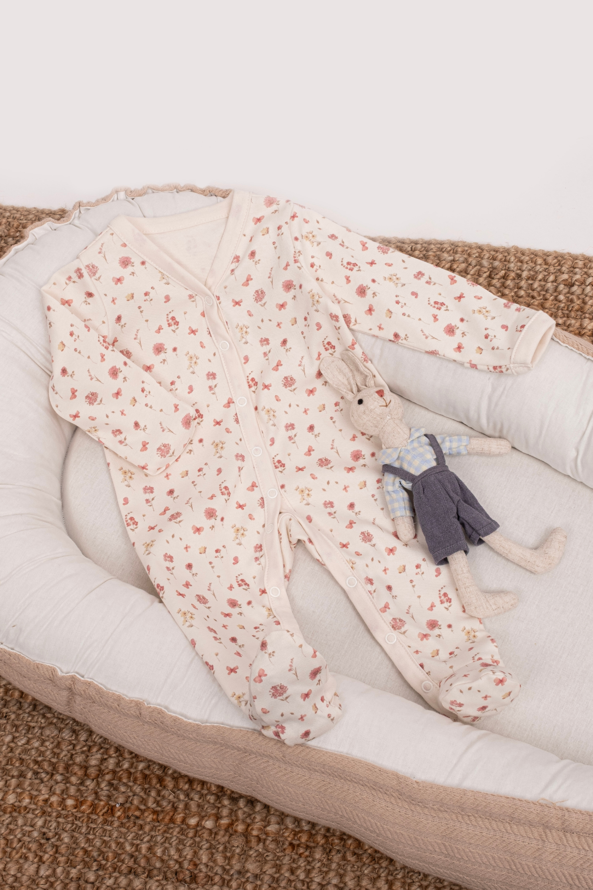 Bebek Tulum Baskılı ÇıtÇıtlı Bereli Uyku Tulumu Yenidoğan Bebek Tulumu