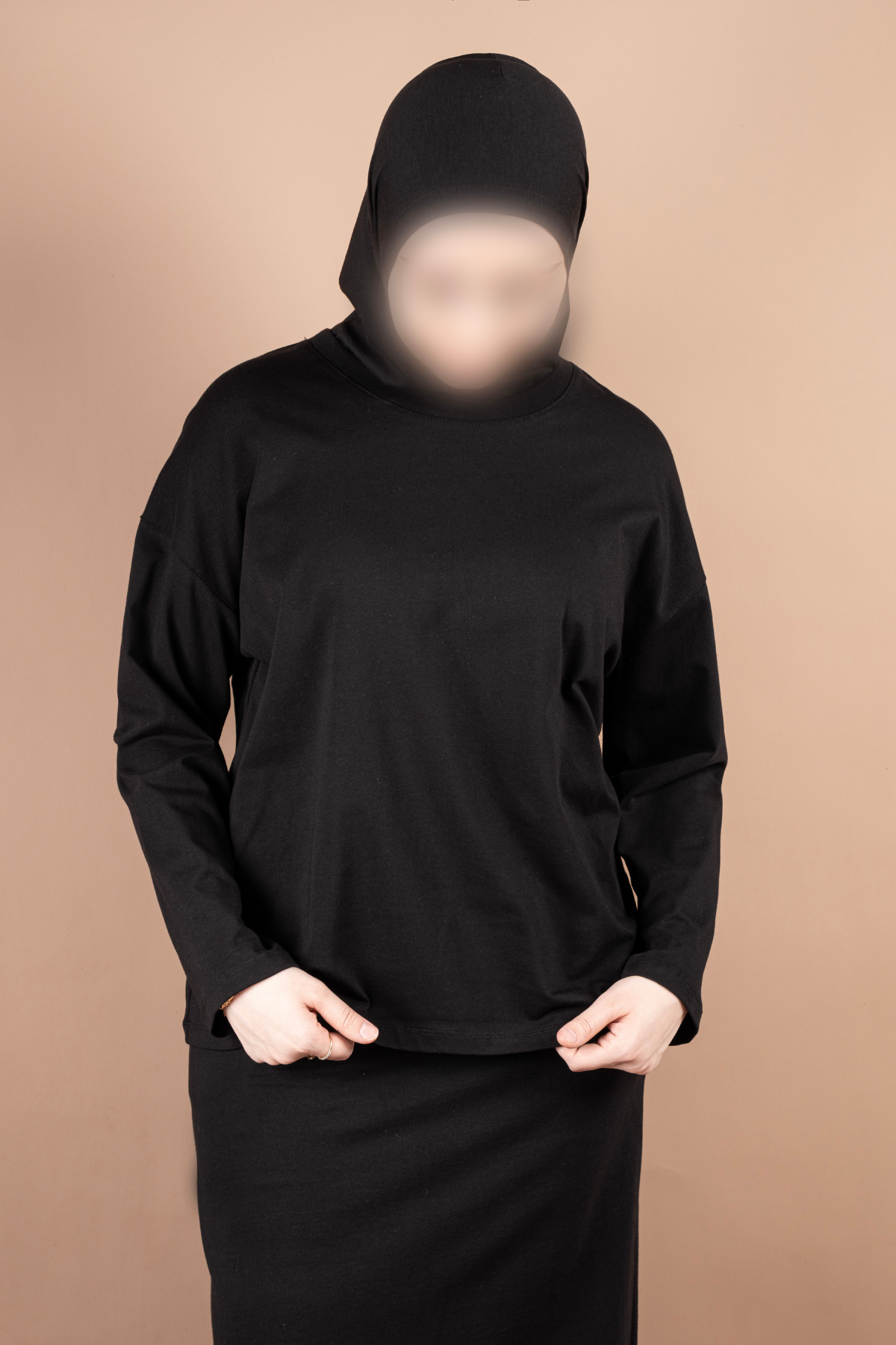 OVERSIZE PAMUKLU UZUN KOL TSHIRT 25542