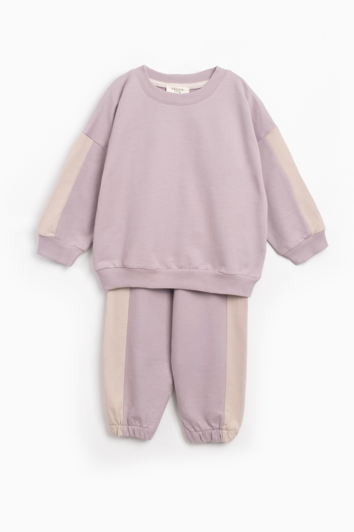 Kız Erkek Basic Şerit Detaylı Sweatshırt Takım Çocuk Takımı