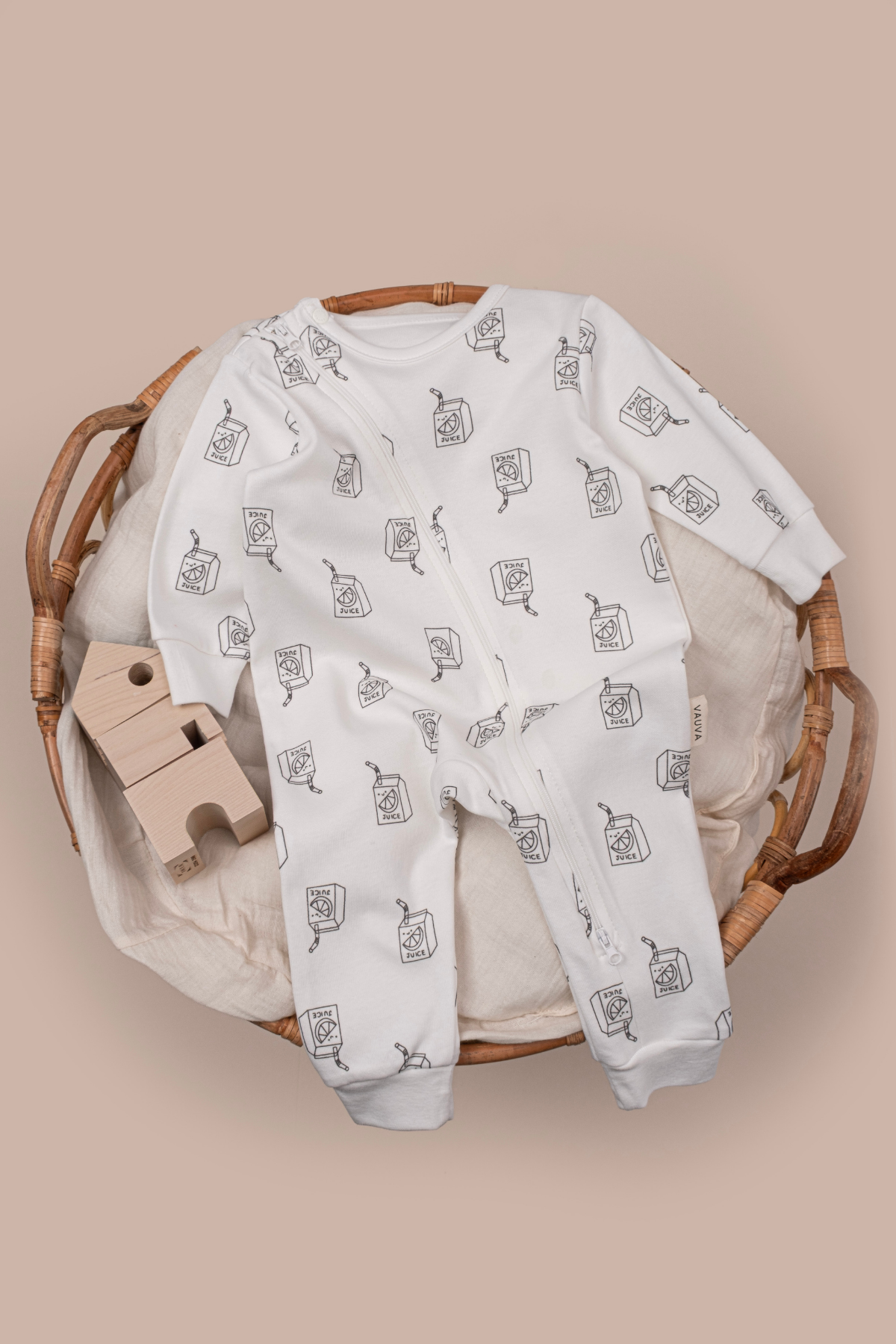 Bebek Çocuk Tulum Uzun Kollu Baskılı Fermuarlı Kız Erkek Pijama Tulum
