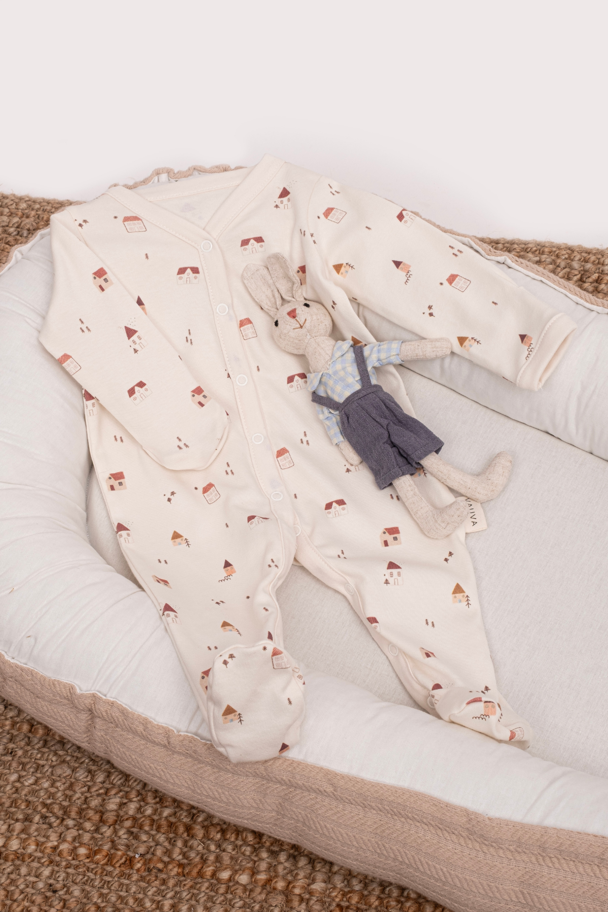Bebek Tulum Baskılı ÇıtÇıtlı Bereli Uyku Tulumu Yenidoğan Bebek Tulumu