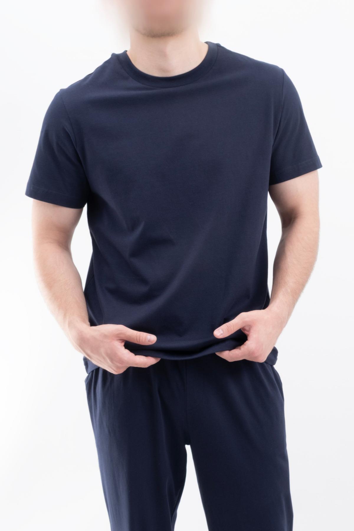 Düz Tişört Standart Kalıp Bisiklet Yaka Slim Fit Unisex Basic Düz Tişört V00876
