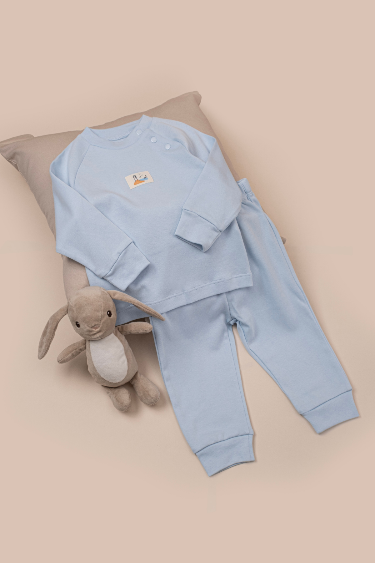 İkili Takım Kız Erkek Bebek Çocuk Nakışlı Pijama Takımı