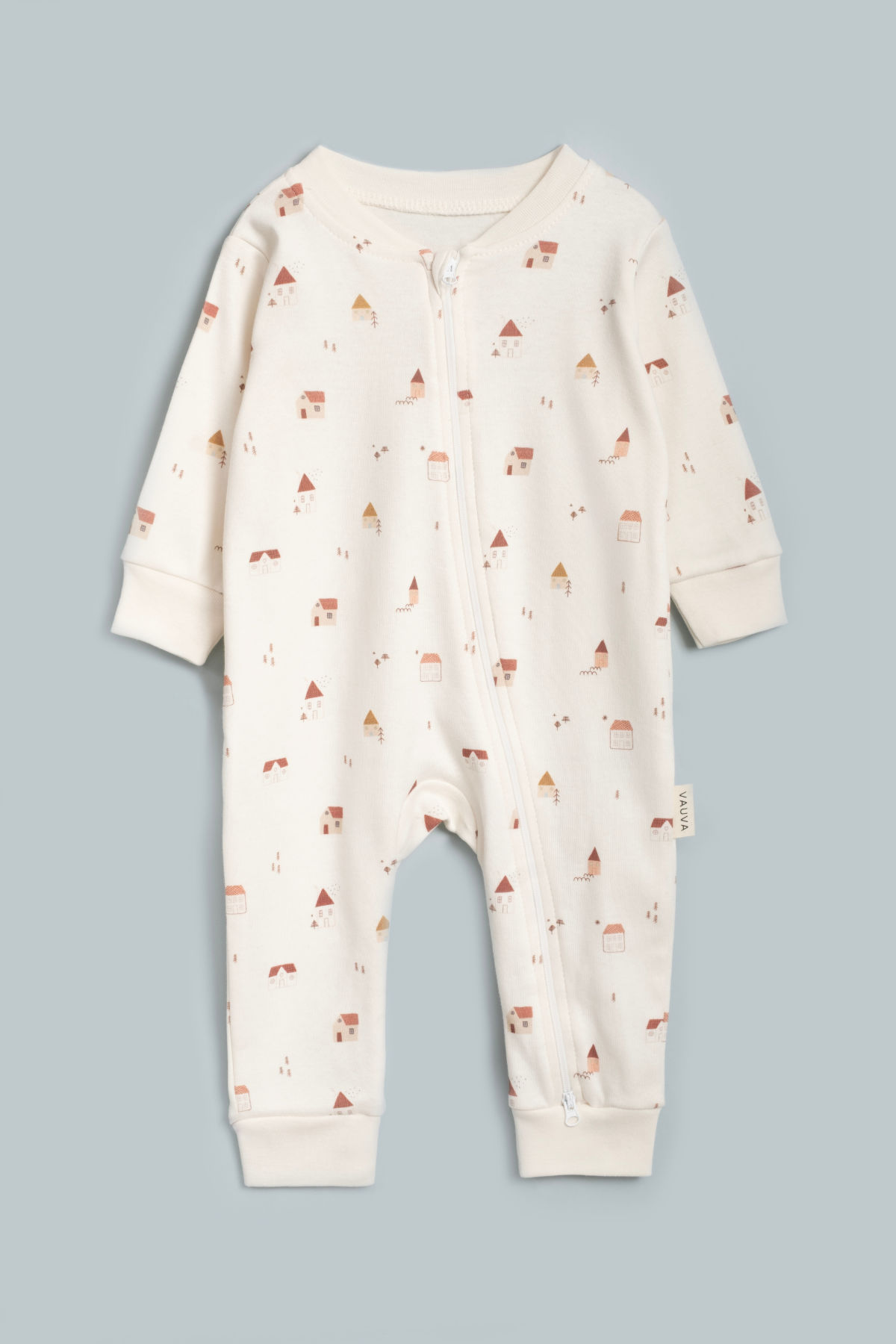 Kız Erkek Bebek Tulumu Uzun Kollu Fermuarlı Pijama Tulum Baskılı Uyku Tulumu