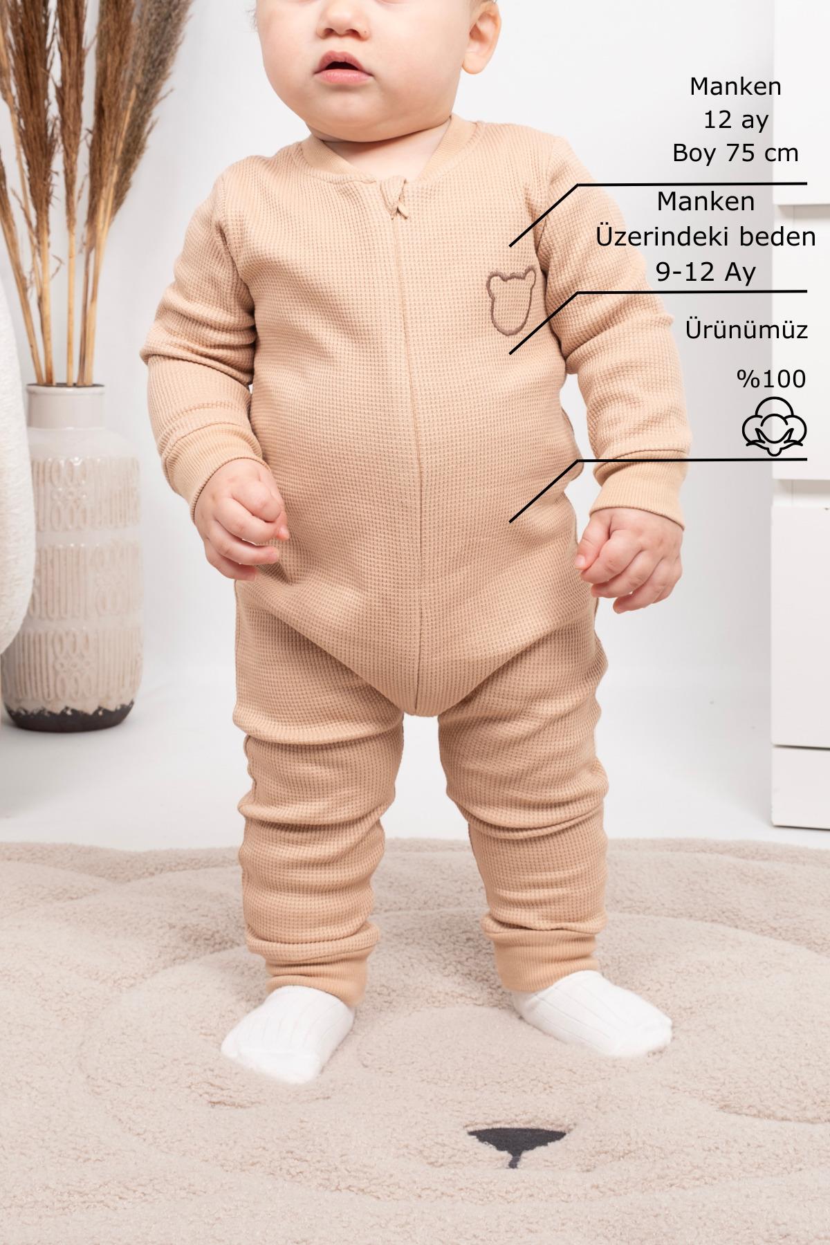 Kız Erkek Çocuk Bebek Tulumu - 3-24 Ay - Mevsimlik uzun kollu Tulum