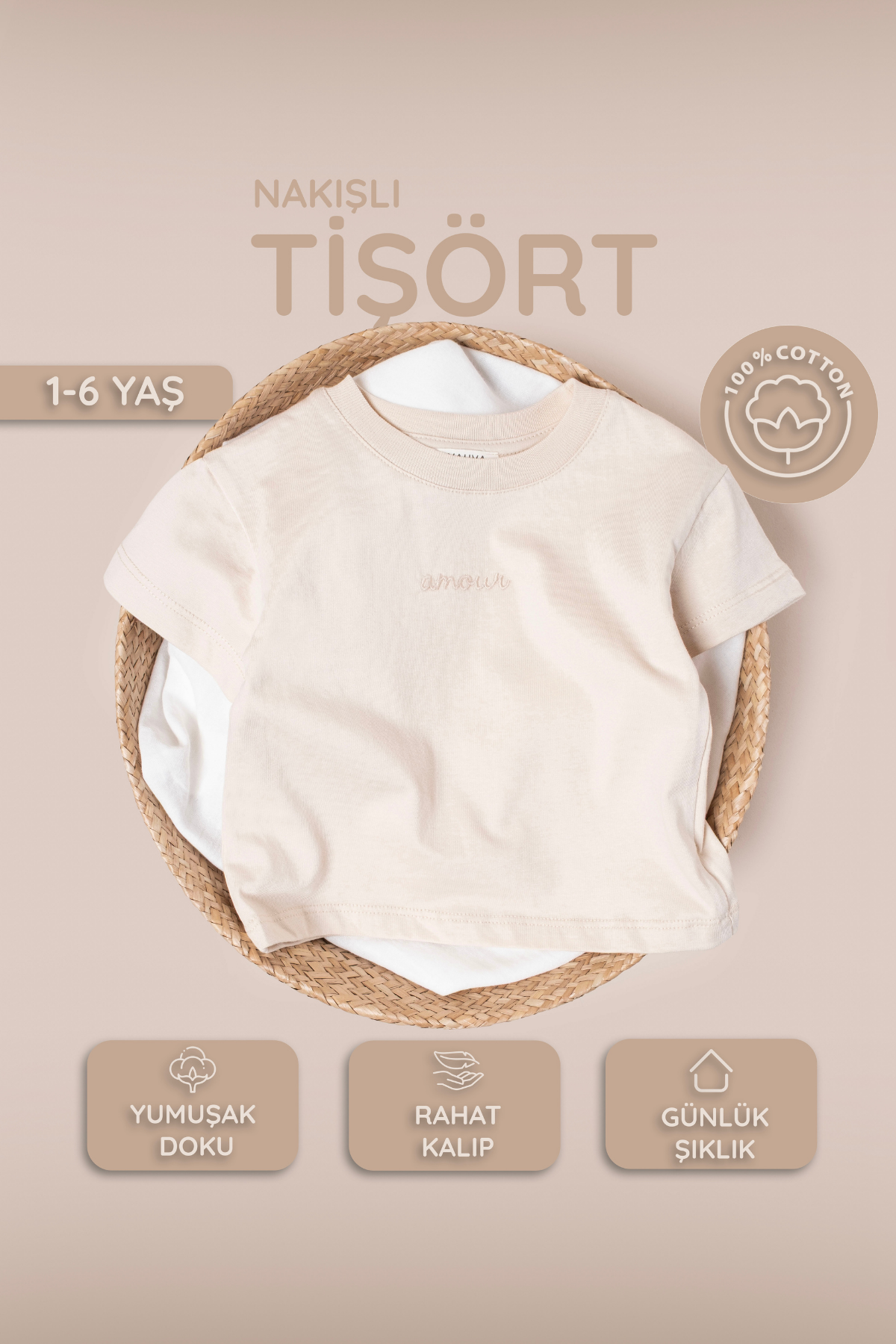 Nakışlı Tişört Yazlık Kız Çocuk Nakış Detaylı Tişört