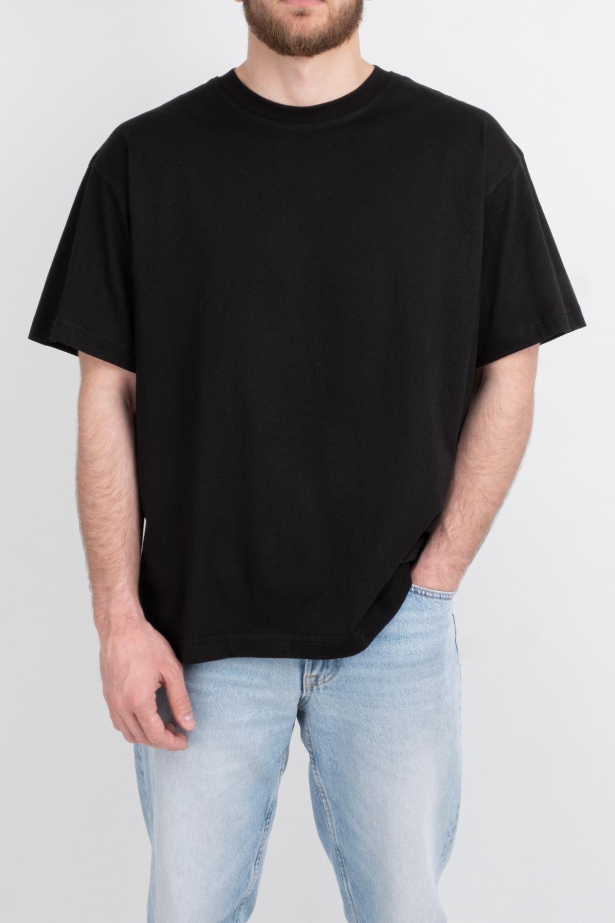 Oversize Geniş Kalıp Bisiklet Yaka Unisex Basic Düz Kısa Kollu Tişört