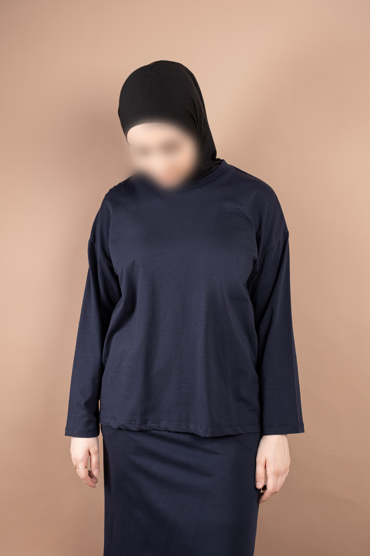 OVERSIZE PAMUKLU UZUN KOL TSHIRT 25542