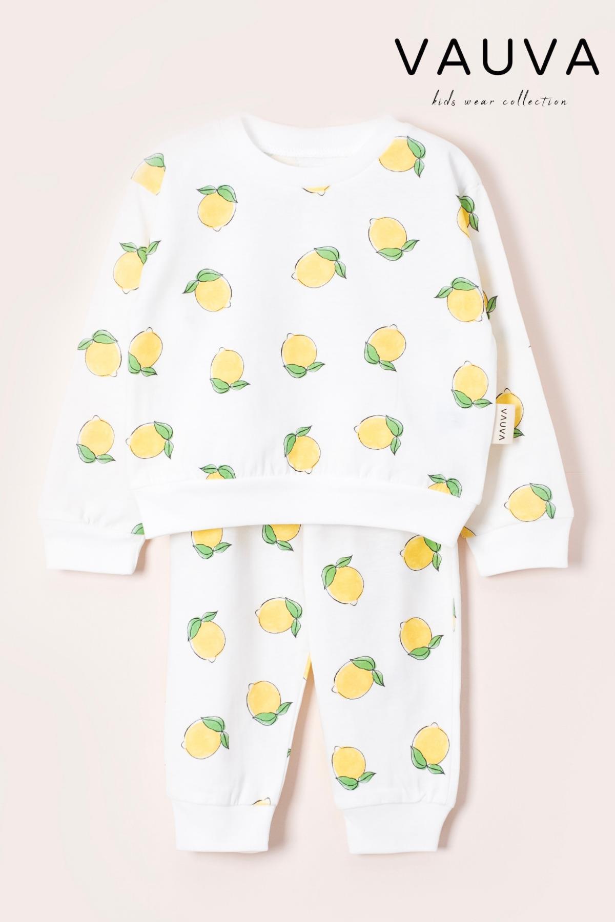 Pijama Takımı Uzun Kollu Baskılı Kız Erkek Bebek Çocuk Pijama Takımı