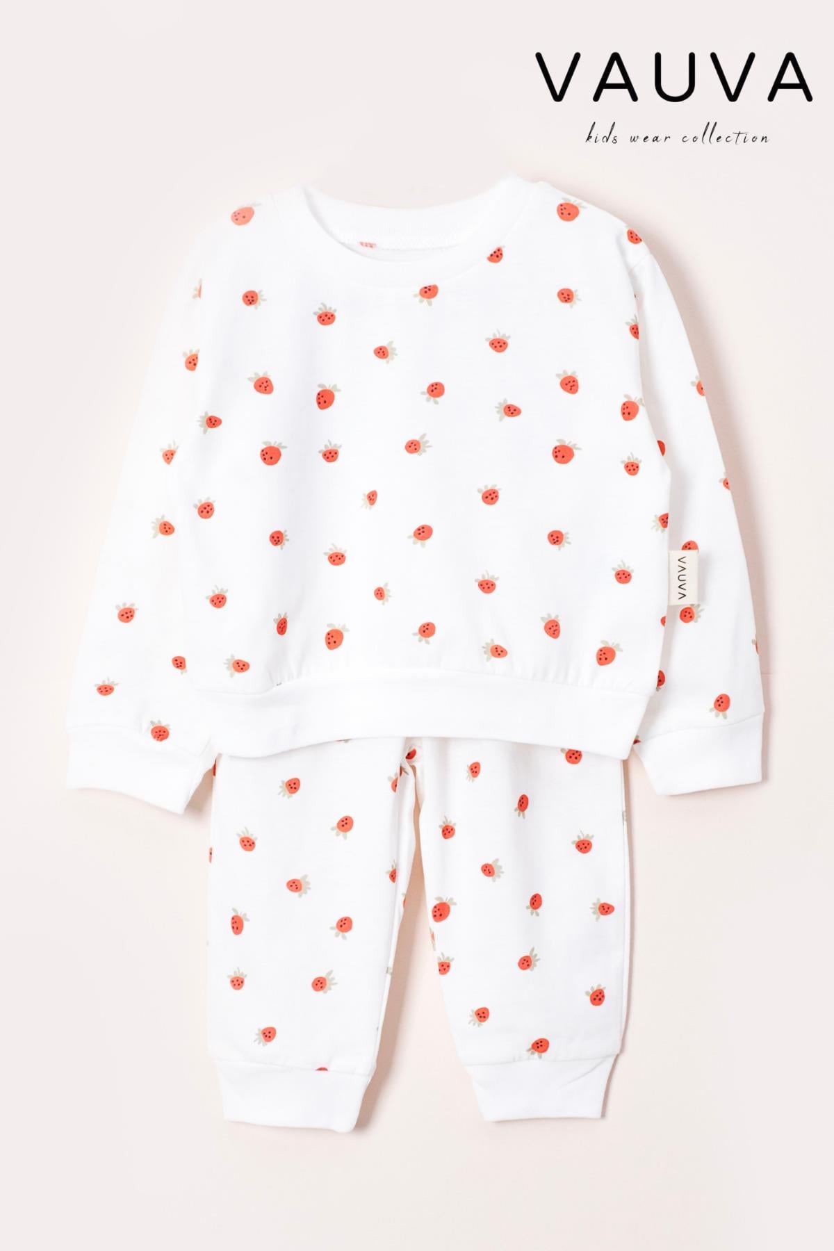 Pijama Takımı Uzun Kollu Baskılı Kız Erkek Bebek Çocuk Pijama Takımı