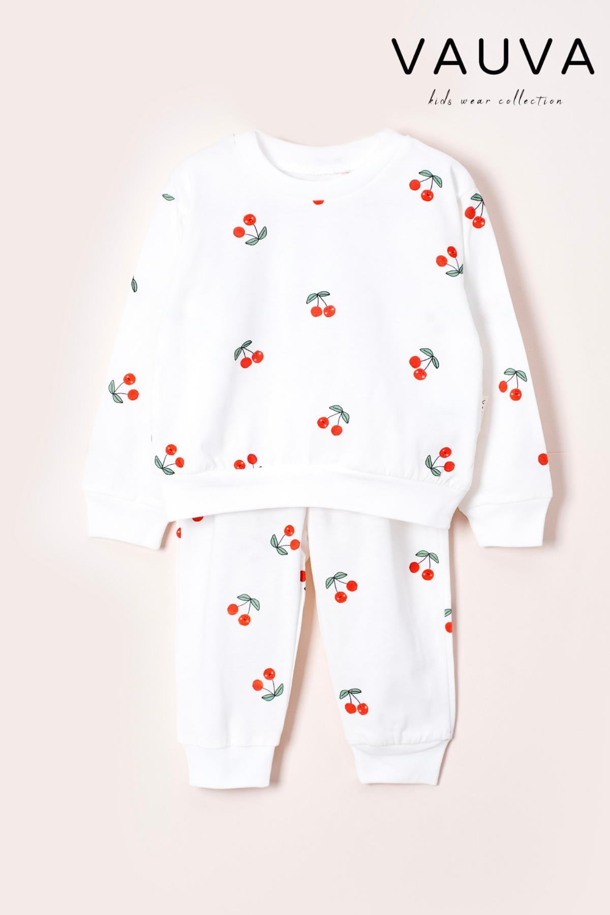 Pijama Takımı Uzun Kollu Baskılı Kız Erkek Bebek Çocuk Pijama Takımı