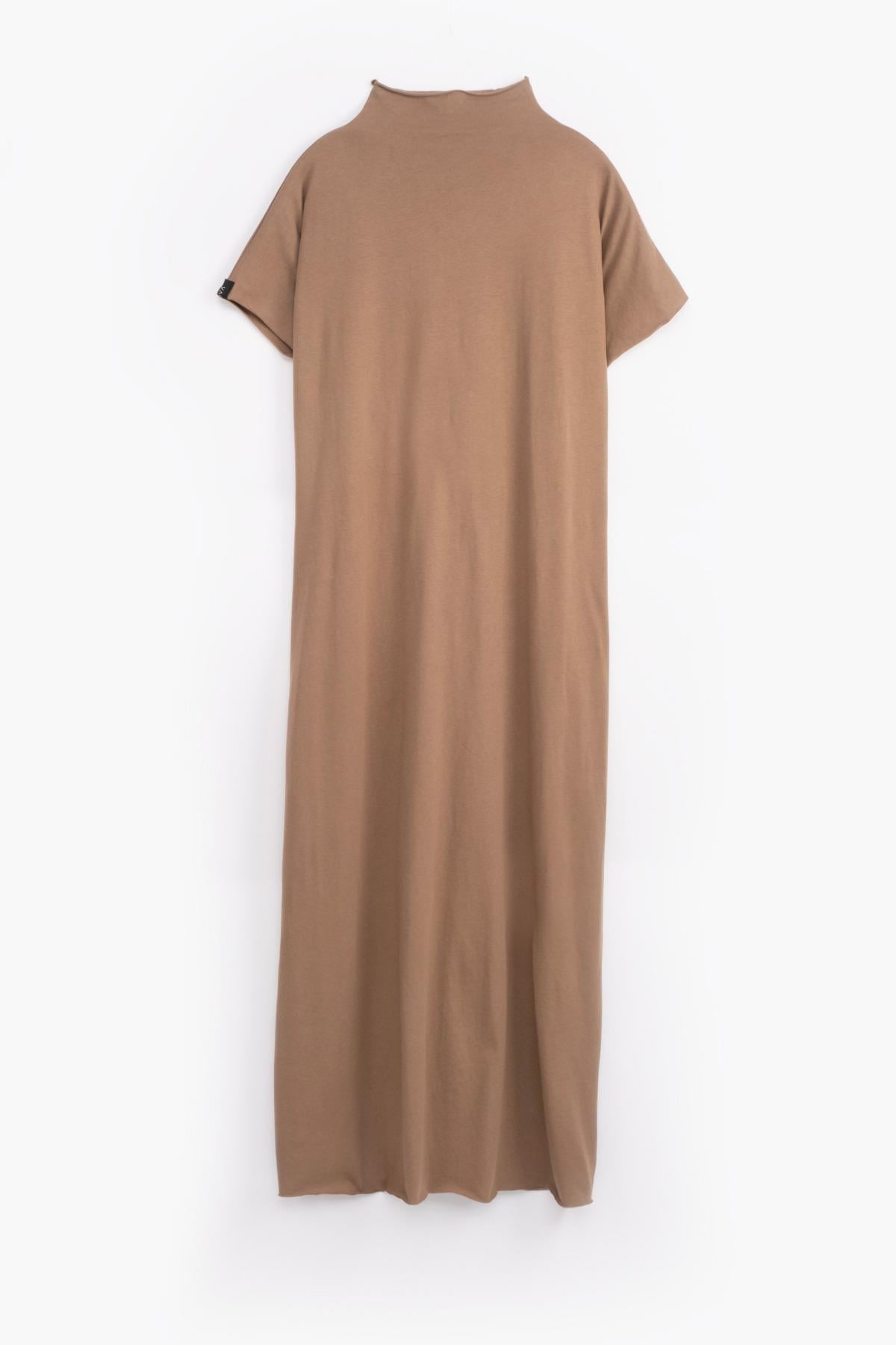 Regular Fit %100 Pamuklu Kısa Kollu Tesettür Elbise V00957