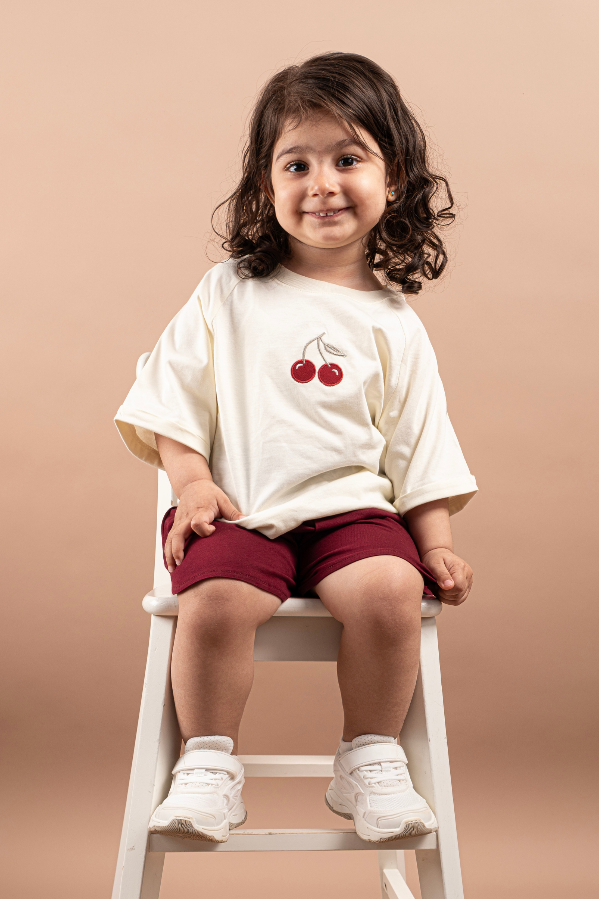 Yazlık Kız Çocuk Nakışlı Oversize Takım Şortlu %100 Pamuk 1-6 Yaş