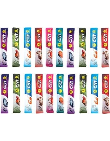 EuroGold Cat Karışık Sıvı Kedi Ödülü Creamy 20 adet x 15 gr