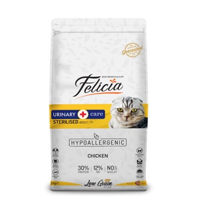 Felicia Sterilised Adult 7+ Tavuklu Düşük Tahıllı Kısırlaştırılmış Kedi Maması 2 KG