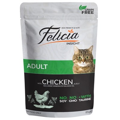 Felicia Tavuklu Tahılsız Pouch Konserve Yetişkin Kedi Maması 85 G