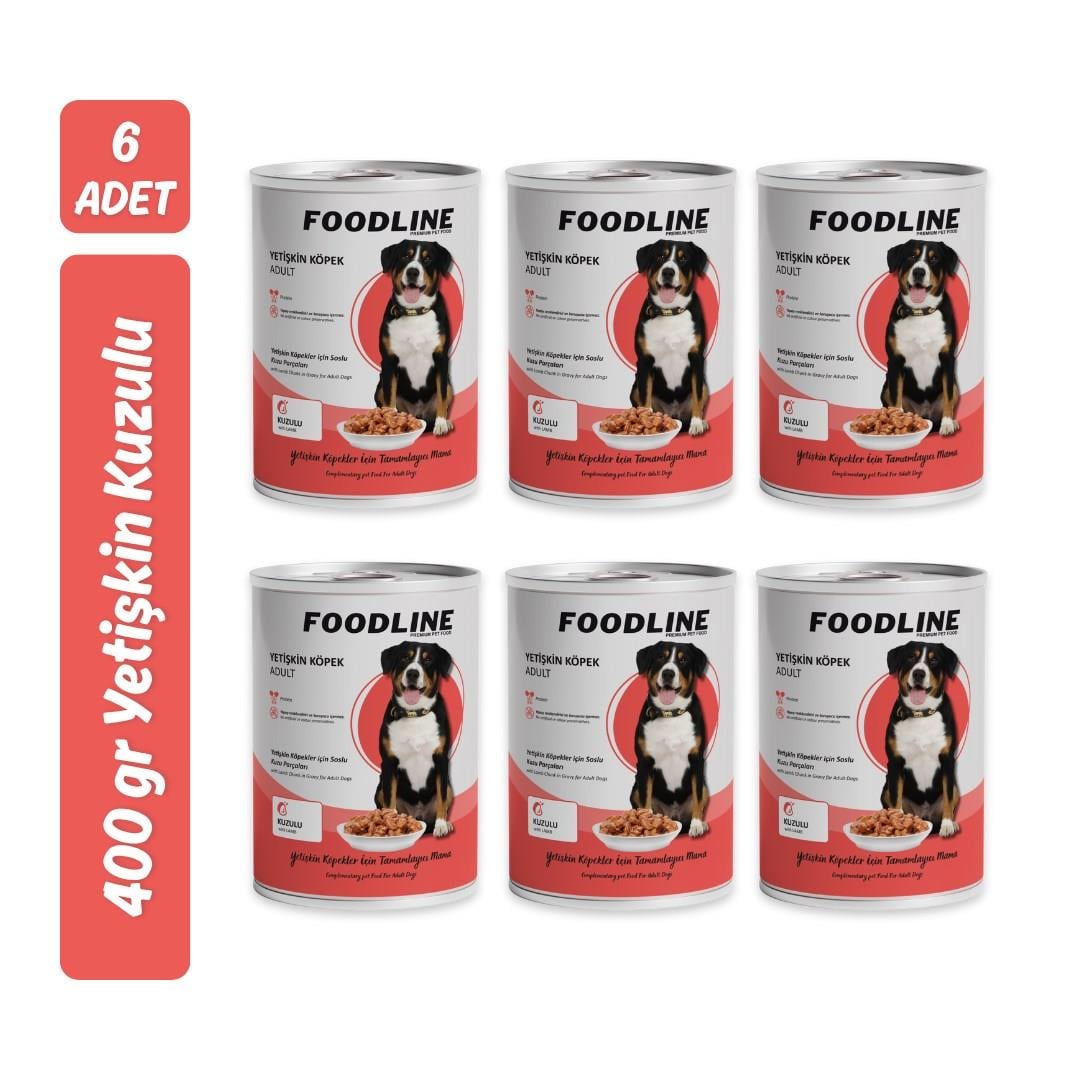 Foodline Kuzu Etli Yetişkin Köpek Konservesi 400 Gr x 6 Adet