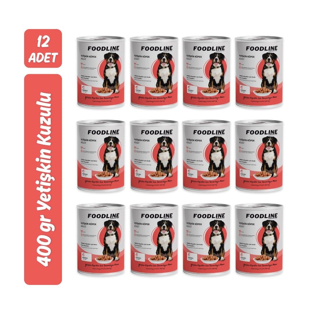 Foodline Kuzu Etli Yetişkin Köpek Konservesi 400 Gr x 12 Adet