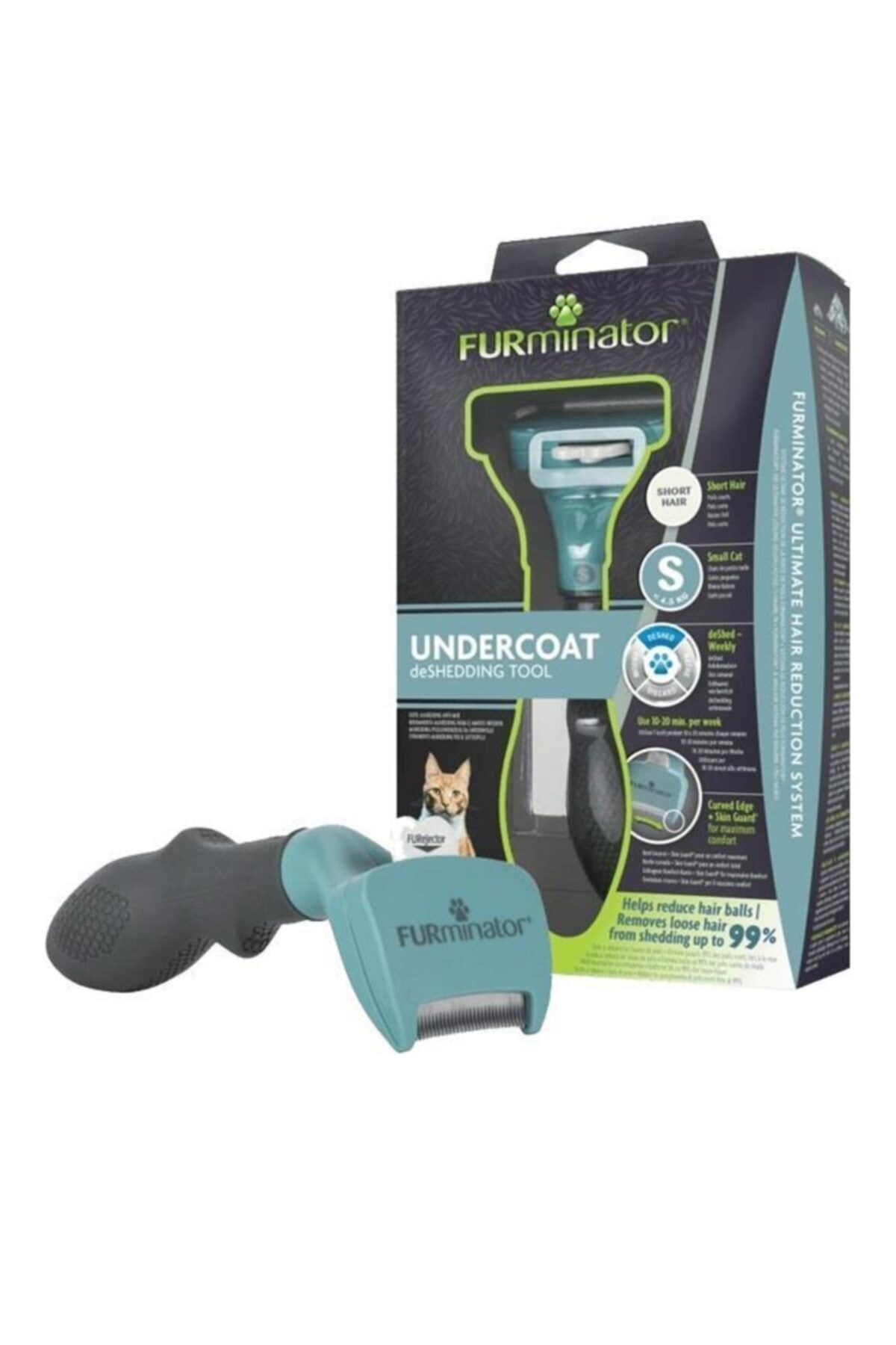 Furminator Shorthair Cat Kısa Tüylü Kediler Için Tarak Small