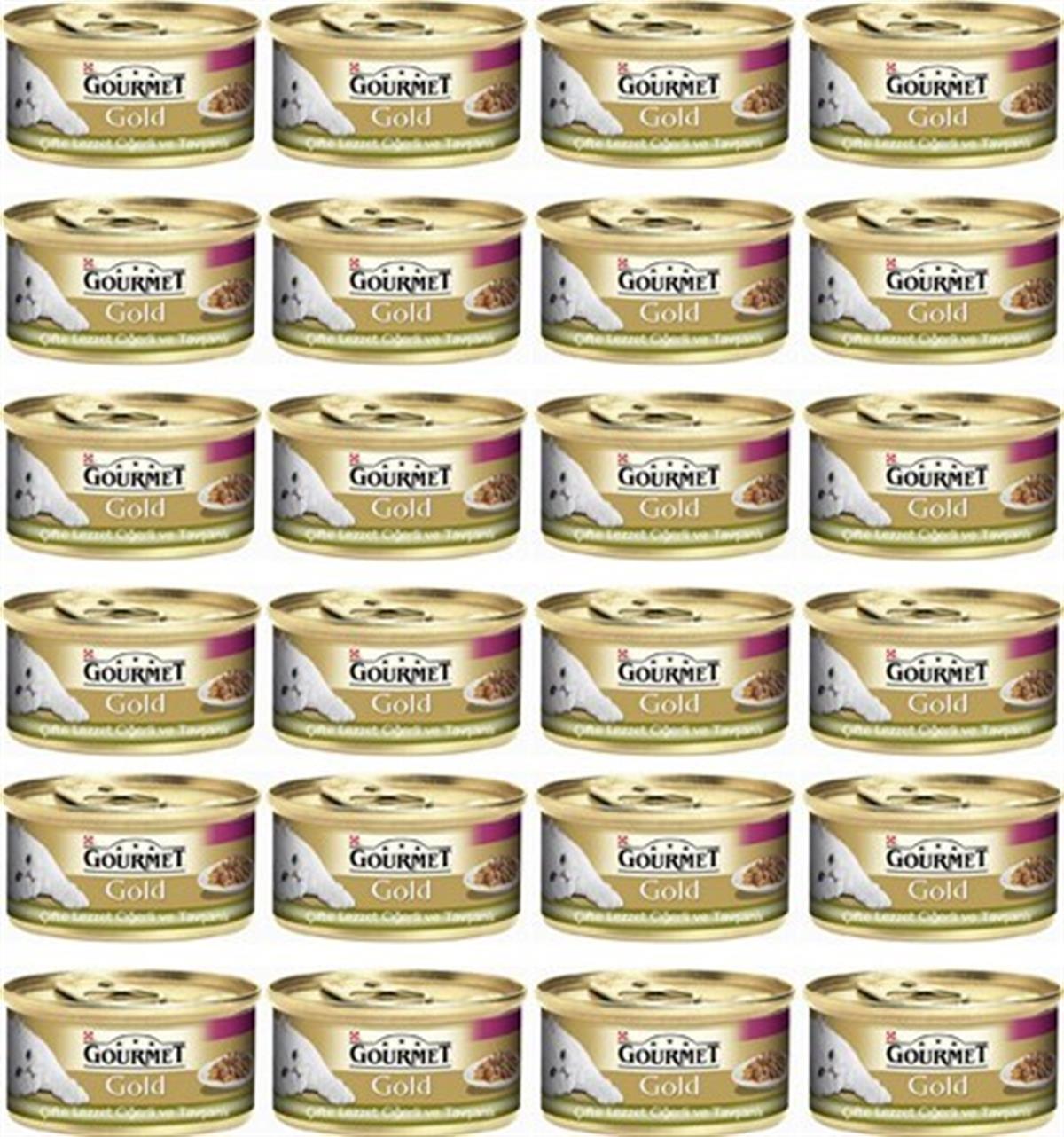 Gourmet Gold Çifte Lezzet Ciğerli&Tavşanlı Yetişkin Kedi Konservesi 85 Gr 24 Adet