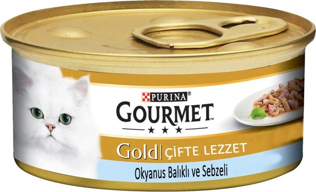 Gourmet Gold Çifte Lezzet Okyanus Balığı&Sebzeli Yetişkin Kedi Konservesi 85 Gr