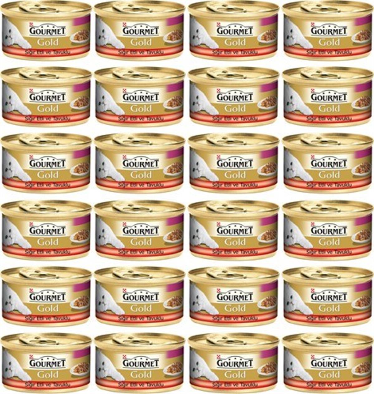 Gourmet Gold Çifte Lezzet Sığırlı&Tavuklu Yetişkin Kedi Konservesi 85 Gr 24 Adet