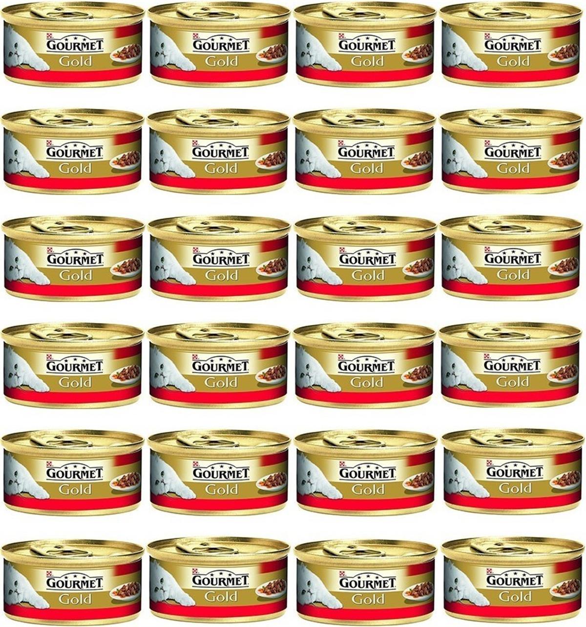 Gourmet Gold Parça Etli Sığırlı Yetişkin Kedi Konservesi 85 Gr 24 Adet