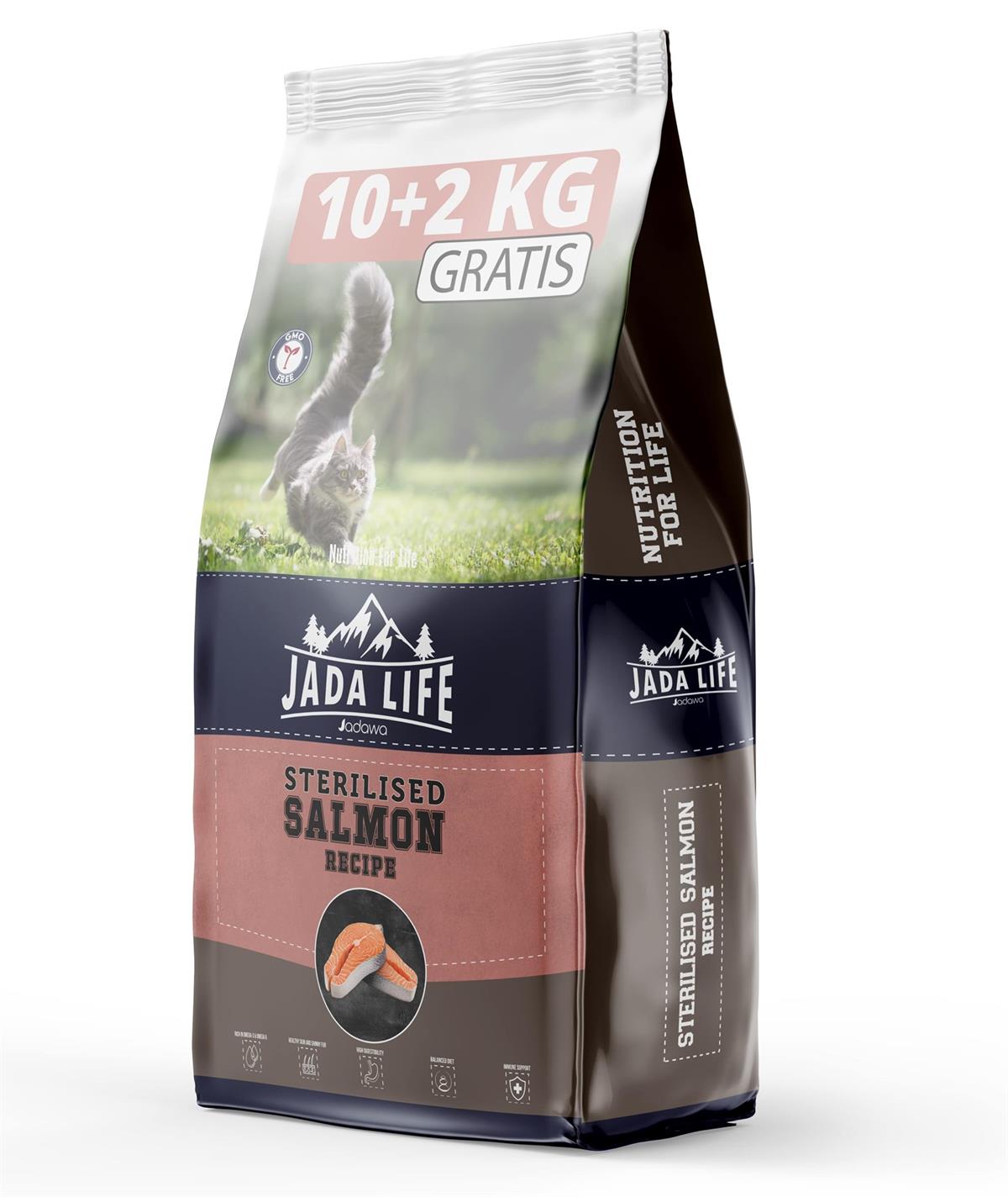 JADAWA JADA LİFE ADULT STERILISED CAT FOOD WITH SALMON 10+2 KG    