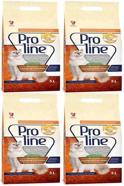 Portakal Kokulu Bentonit Kedi Kumu 5 Litre 4 Adet