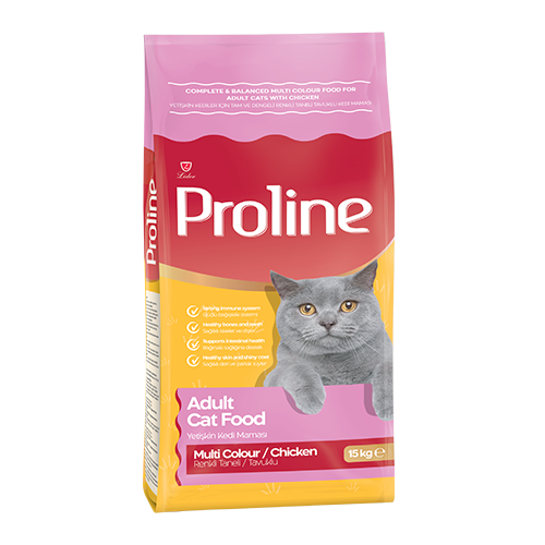 Proline Cat Chicken Multi Colour Renkli Taneli Yetişkin Kedi Maması 15 Kg