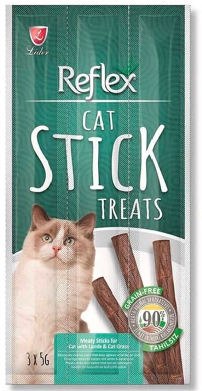 Reflex Cat Stick Treats Kuzu Etli Kedi Ödül Çubukları 3 x 5 G