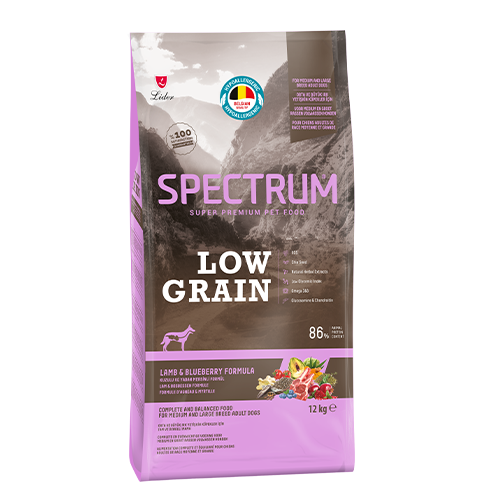 Spectrum Kuzu Etli ve Yaban Mersinli Orta ve Büyük Irk Düşük Tahıllı Yetişkin Köpek Maması 12 kg
