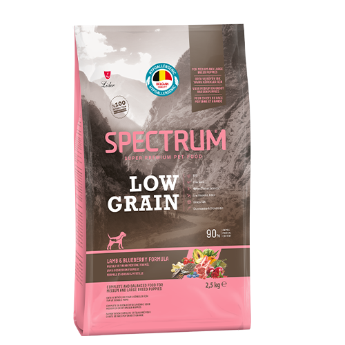 Spectrum Kuzu Etli ve Yaban Mersinli Orta ve Büyük Irk Düşük Tahıllı Yavru Köpek Maması 2,5 kg